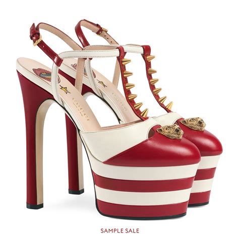 leather platform pump gucci